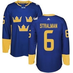 Miehille NHL Ruotsi Team #6 Anton Stralman Authentic kuninkaallisen sininen Vieras 2016 World Cup